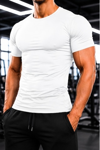 Sapeur Erkek Premium Dar Compression Tişört - Esnek Ve Nefes Alan, Spor & Günlük Tişört Beyaz