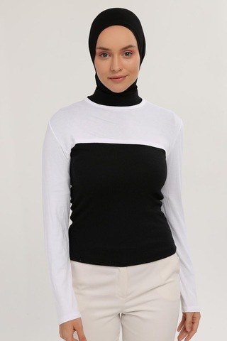 Sıfır Yakalı Boyunluklu Kolluk Beyaz Çok Renkli