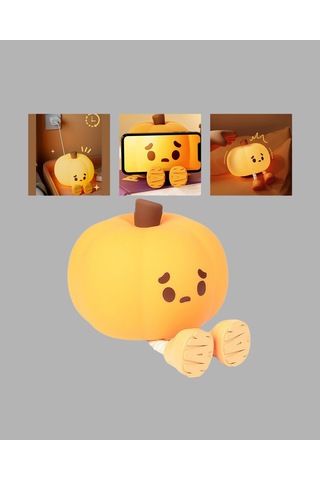 Şarjlı Pumpkin Led Masa Lambası Zamanlayıcılı Dokunmatik Yeni Nesil Sarı