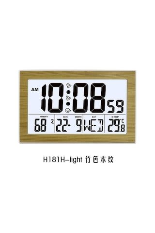 Trendooze Takvim, Sıcaklık, Saati Renkli Renkli Nem, Kahverengi Duvar Dijital Desenli Çok Çok Antik Alarm, Ahşap - Ry ÇOk Renkli