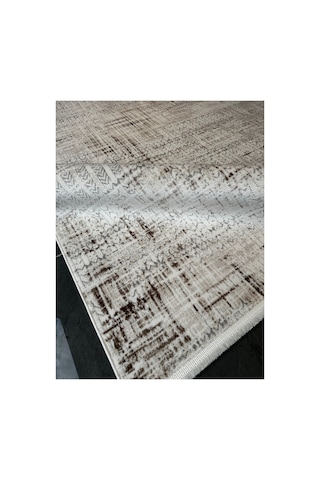 Merinos Vista %100 Akrilik Krem Kahve Desenli Kesme Halı Yolluk Antre Koridor Salon Halısı 79300-80