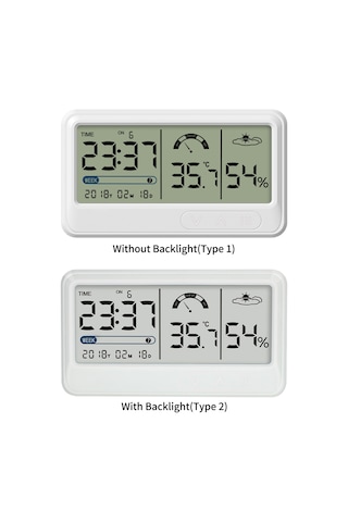 Lemestar Usb Şarjlı Ev Lcd Dijital Nem-sıcaklık Ölçer Takvim, Alarm, Tezgah/wandura Montaj Beyaz Ys201