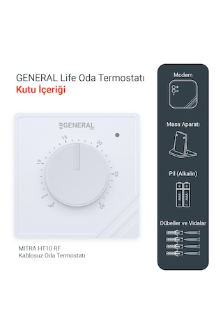 Mitra Ht10 Rf Kablosuz Oda Termostatı - Beyaz