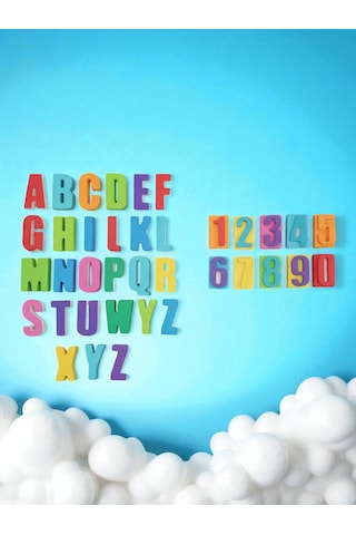 Harf Ve Rakamlar Taş Boyama, Okul Ve Aile Etkinlik Seti, 9 Renk Boya İle