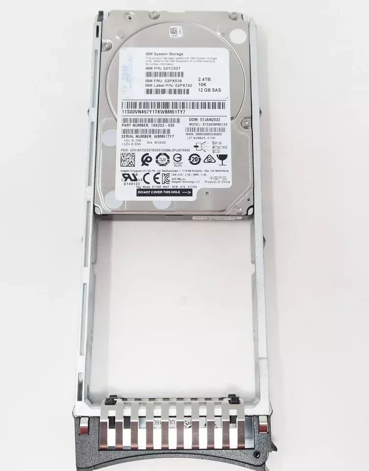 Ibm Storwize V5000---- 02px539 02yc027 2072-al6b V5000 10k 2.4tb 12gb Sas Hdd Hard Drive Tek Ebat