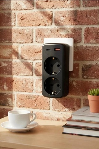 Bfs Çoklu Priz Yüksek Gerilim Korumalı 2 Li Priz 1xusb 1xtype-c Çıkışlı Grup Priz Çoğaltıcı Standart