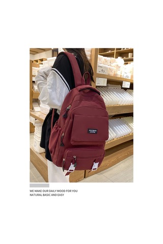 2023 Yeni Kore Modası Küçük Ortaokul Ve Lise Öğrencileri Okul Çantası-kırmızı