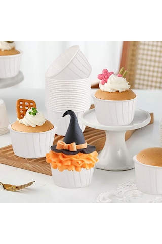 Trend Hediye Sepeti 50'li Beyaz Muffin Kek Kalıbı, Kek Kapsülü Cupcake Kalıbı, Airfryer Uyumlu Sku: Smg8690010573919 Açık Gri