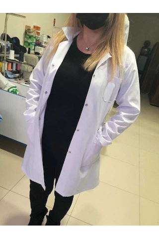 Çgs Kadın Ceketyaka Beyaz Uzun Kollu Doktor,öğretmen Önlüğü