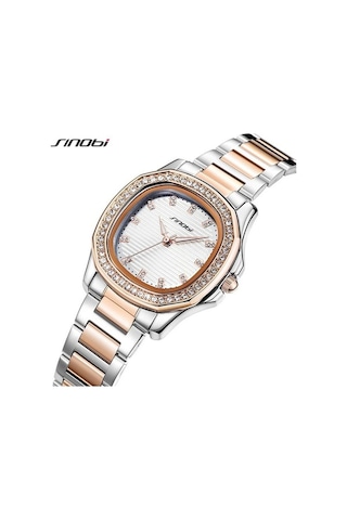 Novahub Sinobi Kadın Bilek Saati, Paslanmaz Çelik Rose Gold, Elmas Detay, Kuvars, 9887 Model Rose Gold