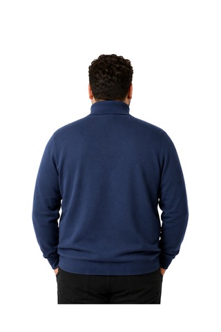 Battalmoda Erkek Büyük Beden İndigo Tam Balıkçı Pamuklu Kazak 3xl-4xl-5xl-6x