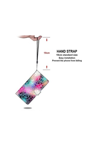 Oppo A5 2020 Boyalı Kapaklı Manyetik Kapatma Vitray Kılıf Çok Renkli