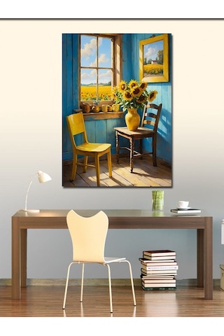 Kanvas Tablo Pencere Yanında Güneş 50cmx70cm