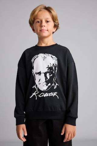 Defacto Atatürk Baskılı Bisiklet Yaka Sweatshirt Erkek Çocuk I6566a826wnbk81 Siyah-bk81