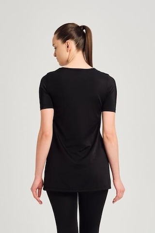 Haşema 6081 Siyah Süsen Yarım Kol Havuz Mayosu Çok Renkli