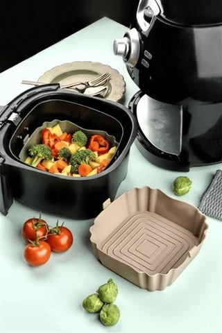 Bütün Airfryer'lere Uyumlu Vizon Silikon Pişirme Kabı Sarı