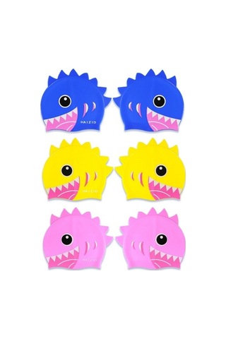 Dm Sevimli Karikatür Su Geçirmez Silikon Çocuk Yüzme Kap Köpekbalığı Dişi Mavi - Haızıd Mavi