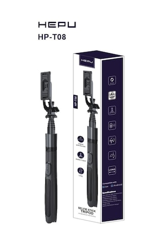 Hepu Hp-t08 Tripod Selfie Stick 150 Cm Uzayan Bluetooth Kumandalı