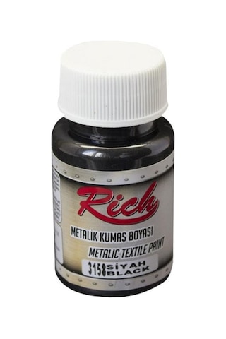 Rich Metalik Kumaş Boyası 50cc Siyah Çok Renkli