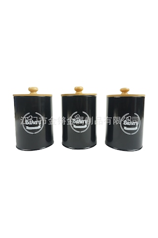 Reedark Pratik 3 Parçalık Bambu Kapaklı Metal Saklama Kapları - Çay, Kahve Ve Şeker İçin Diğer