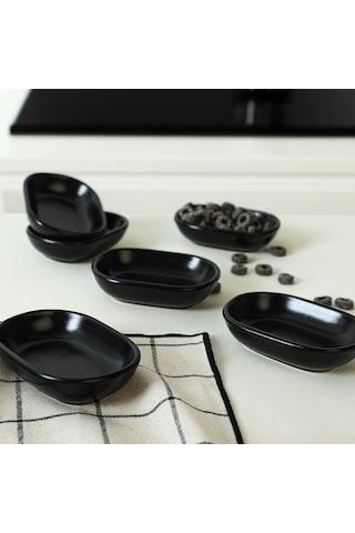 Keramika Mat Siyah Noyan Çerezlik 11 Cm 6 Adet 956