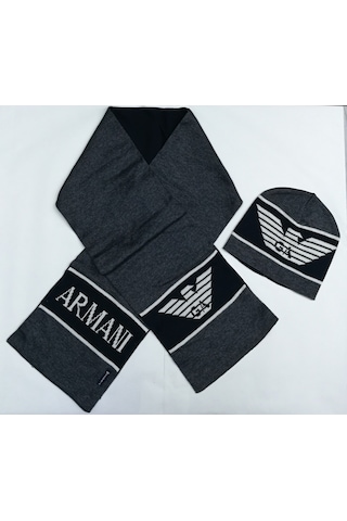 Erkek Çocuk Atkı Bere Armani Junıor Antrasit