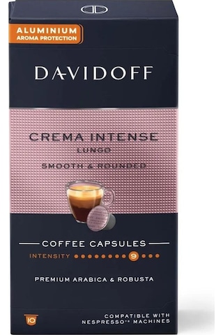 Davidoff Crema Intense Lungo Smooth & Rounded Kapsül Kahve 10 x 10'lu