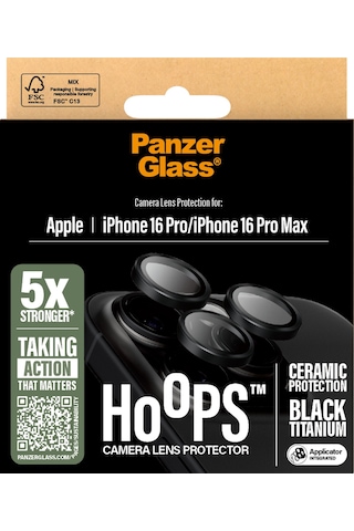 Panzerglass Hoops Apple Uyumlu iPhone 16 Pro 16 Pro Max 17 Pro Seramik Kamera Lens Koruyucu
