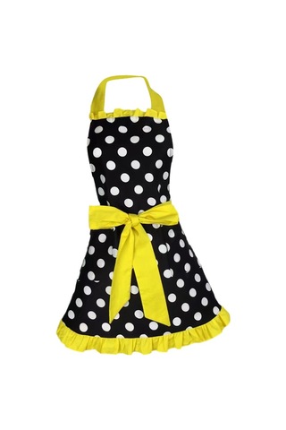 Dinosaurs Ayarlanabilir Önlük Ev Mutfak Yemek Pamuk Önlükleri Bowknot Sarı Altın