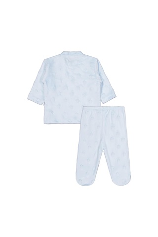 Albimini Tavşanlı Ayı Patikli 2li Pijama Takım 1-6 Ay Pijama Takımı - Mavi