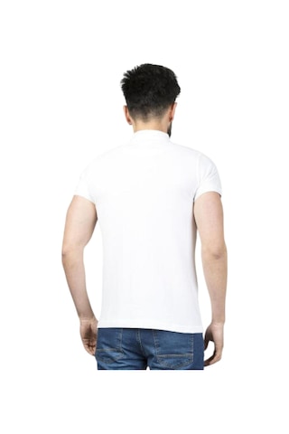 Cazador Erkek Polo Yaka Slim Fit Pike Düz Pamuklu Tişört Beyaz