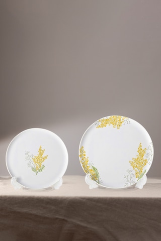 Rakle Mimosa Seramik 4'lü Pasta Tabağı Seti 19 Cm Çok Renkli