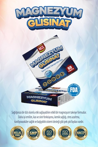 Ncs Magnezyum Glisinat 250 Mg Elementel 60 Tablet Bisgilisinat