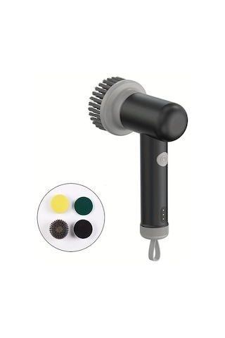 Xuweiwei Elektrikli Temizleme Fırçası Normal Versiyon Siyah Elde Taşınabilir Kablosuz Güçlü Yüksek Çözünürlük Dijital Ekran Güneş Enerjisi Ayarlanabilir Hız Büyük Pil Kapasitesi 2 Saat Çalışma Su Geçirmez