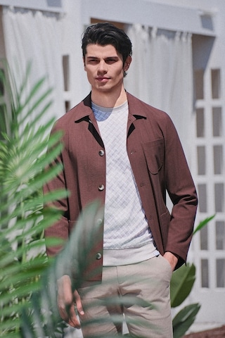 İmza Kahverengi Berberi Yaka Slim Fit Esnek Mont 1007260154 Koyu Kahverengi