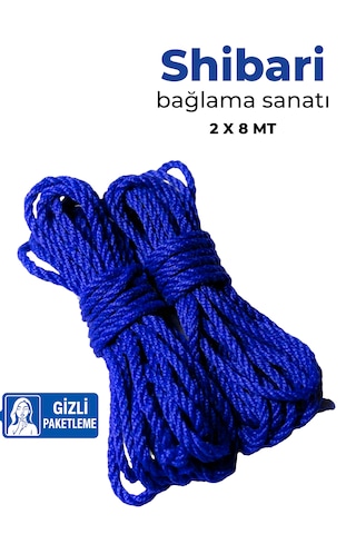 Fantezi Ürünleri, Shibari Sanatına Uygun Ayarlanabilir Vücut Bağlama Halat Seti Mavi