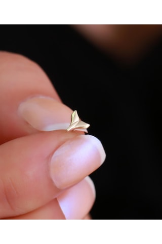 14 Ayar Altın Deniz Yıldızı Kuyruk Tragus Piercing Sarı Altın