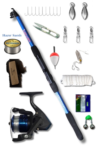 Travel 165cm 50-150gr Powerex Mini 200 Çocuk Olta Seti Mavi