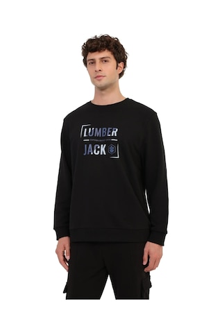 Lumberjack Ola 16id26-1 0 Yaka Erkek Sweat - Siyah