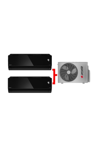 Arçelik 18100 MD Pro Dış Ünite 9.000 Btu Siyah + 18.000 Btu Siyah Iç Üniteler 1+2 Multi Sistem Klima