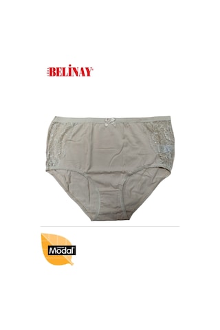Belinay 4 Lü Paket Modal Yüksek Bel Dantelli Bayan Koton Külot 01 Ten Rengi