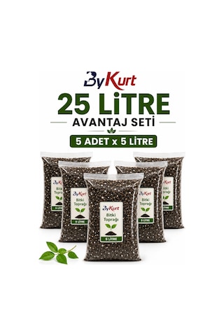 Bitki Toprağı 25 Litre 5x5 Litre Avantaj Seti Bykurt Hazır Karışım Torf Saksı Çiçek Ve Bahçe Toprağı 25 L