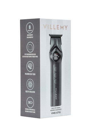 Vme-s710 Profesyonel Saç Kesme, Sakal Ve Ense Tıraş Makinesi Sıfıra En Yakın Kesim 0.1 Mm T-cut Led