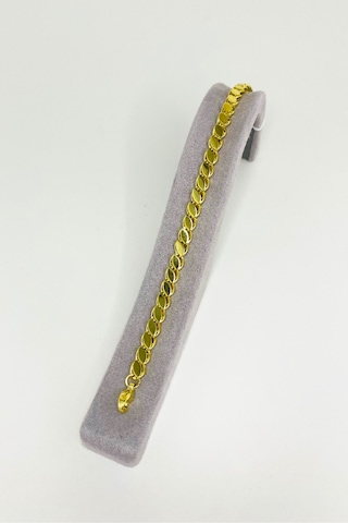 Gold Renkli Çelik Arpa Model Zincir Kolye Bileklik Set Altın