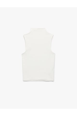 Koton Pamuklu Slim Fit Kolsuz Dik Yaka Body Ekru 6wak10180ek Ekru