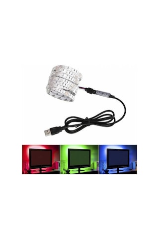 1 Metre Tv Arkası Rgb Usb Şerit Led Aydınlatma Lcd Led Monitör Arka Işık