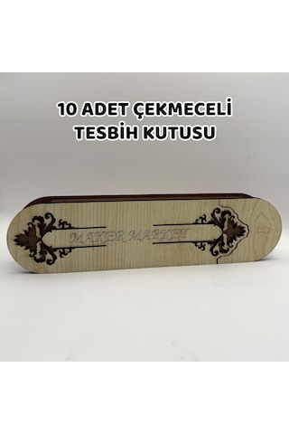 10 Adet Çekmeceli Tesbih Kutusu - Akasya Model-743 04