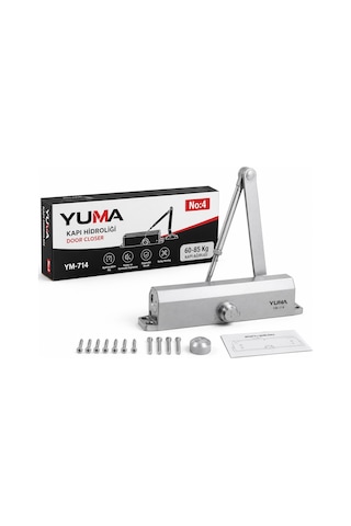 Yuma Ym-714 No:4 Hidrolik Kapı Kapatıcı 60-85 Kg Ayarlanabilir Sessiz Kapı Hidroliği Ağır Hizmet Tipi 1 Adet Kapı Hidroliği