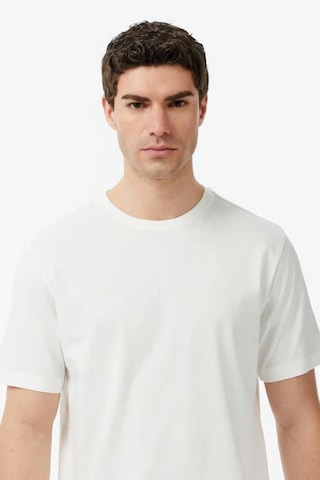 Nautica Erkek Beyaz Regular Fit Baskılı T-shirt-14591