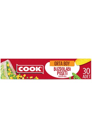 2 Adet Cook Buzdolabı Poşeti Orta Boy 24x38 Cm 30 Yaprak